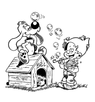 A coloring page of boule et bill